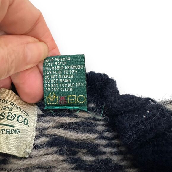 GH Bass and Co Sweater Fair Isle Shetland Wool Heavyweight Multicolor Nordic L - Picture 11 of 15